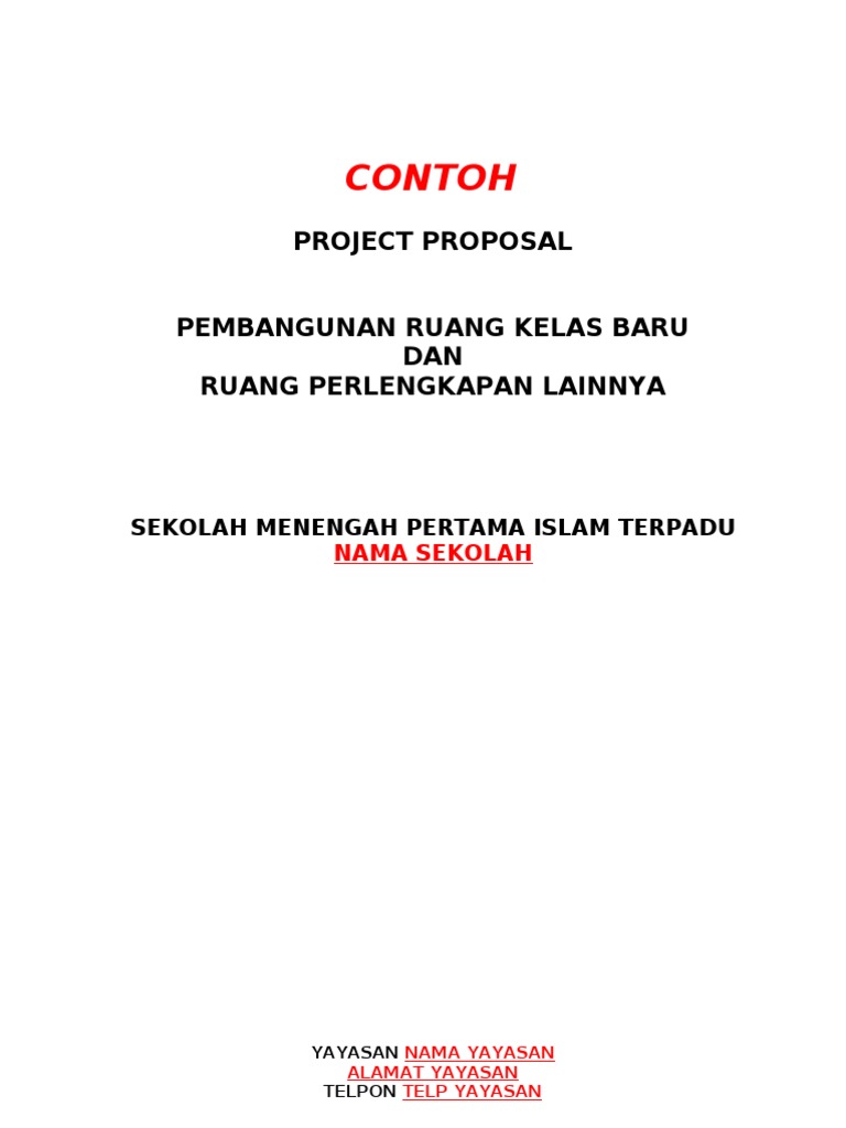 Contoh Proposal RKB Sekolah | PDF