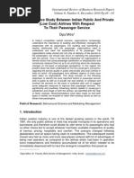 Download A Comparative Study Between Indian Public And Private Low Cost Airlines With Respect To Their Passenger Service by Ken Yang SN132846224 doc pdf