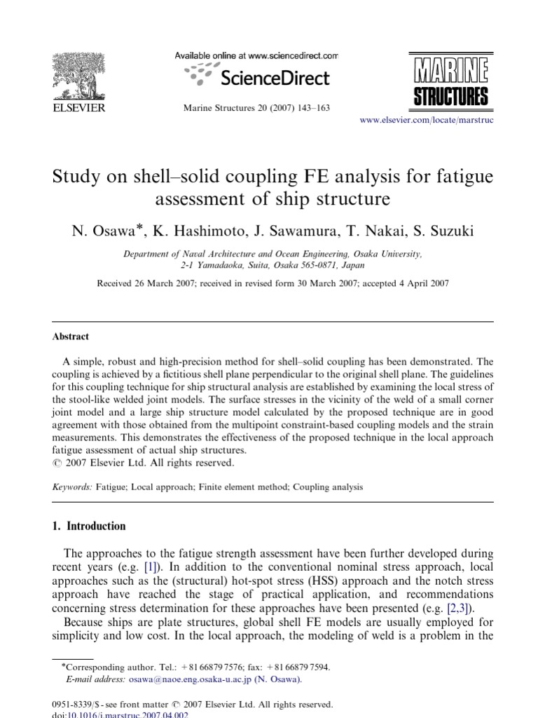 Solid Shell Connection in Finite Element Analysis | PDF | Stress ...