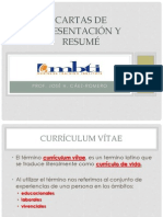 CARTAS DE PRESENTACIÓN Y RESUMÉ