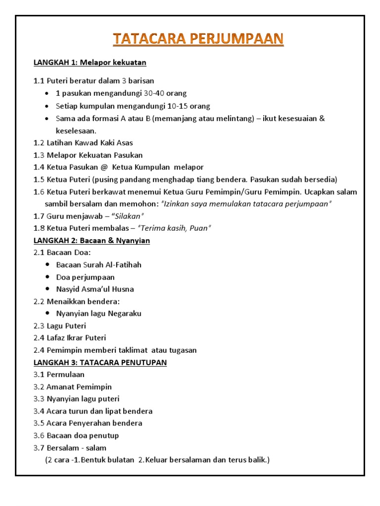 Tatacara Perjumpaan Pdf