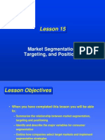 Lesson 15: Market Segmentation, Targeting, and Positioning