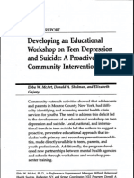 Developing An Educational Workshop On Teen Depression and Suicide: A Proactive Community Intervention