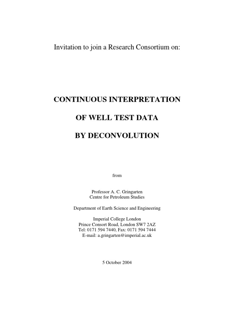 Continuous Well Test Data Deconvolution | PDF | Derivative | Algorithms