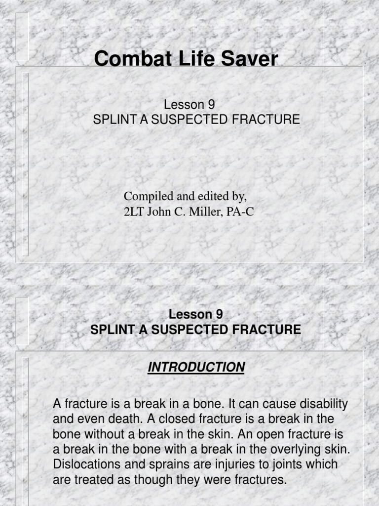 Splinting Techniques for Fractures | PDF