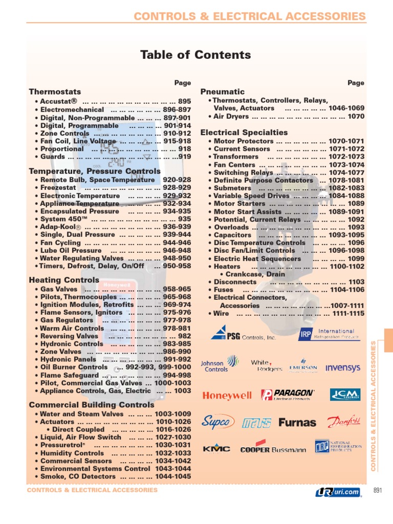 Controls & Electrical Accessories PDF Thermostat Hvac
