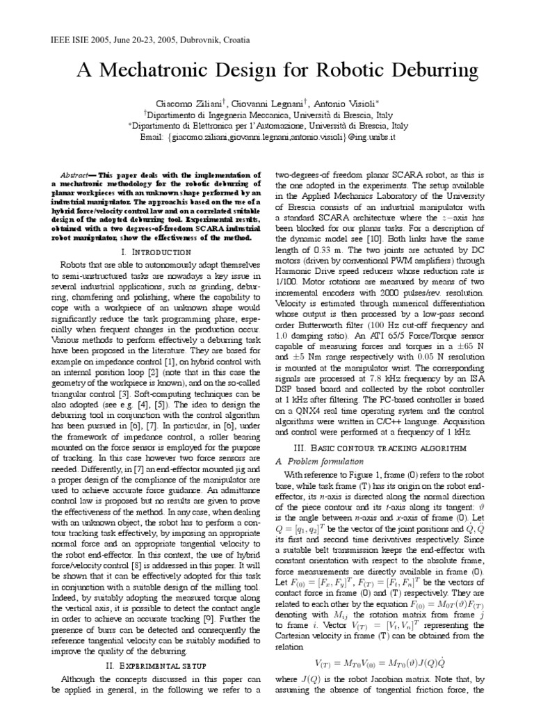 MD Robotic Deburring | PDF | Machining | Force