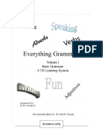 Dr. Roy's Everything Grammar Part I Answers 