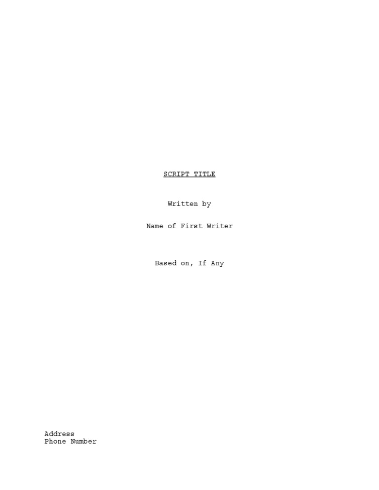 Script Title by First Writer | PDF