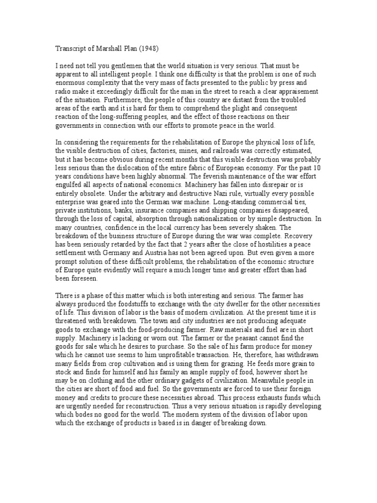 18b the marshall plan essay example image