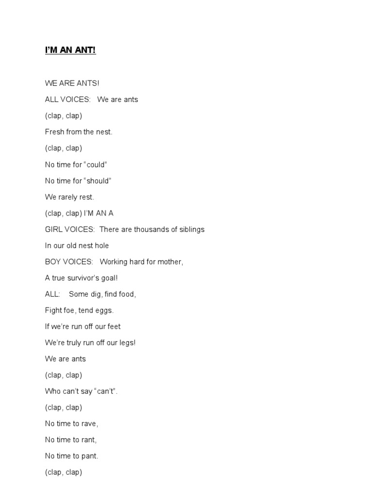 Choral Speaking Script PDF