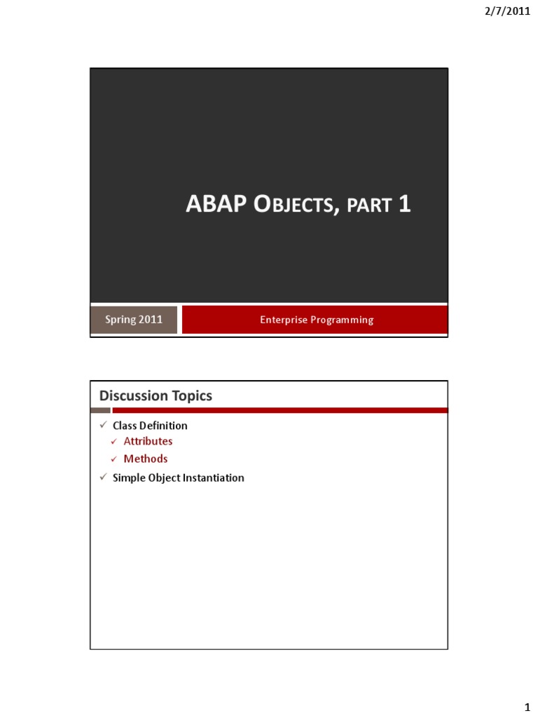 ABAP Objects Student Version | PDF