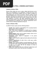 Download Business Policy - Definition and Features by Abhishek Jha SN132963955 doc pdf
