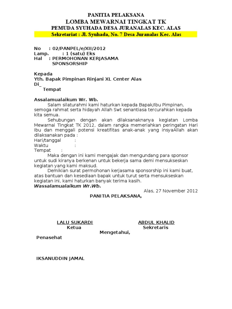 Proposal Lomba Mewarnai