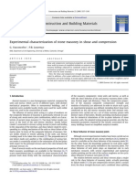 Experimental Characterization of Stone Masonry in Shear and Compression