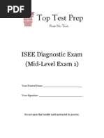 ISEE Mid Level Practice Exam