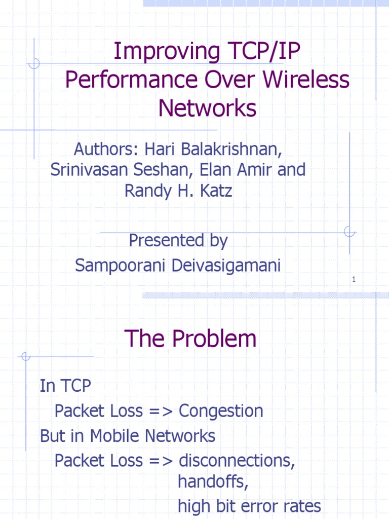 Snoop TCP PDF Transmission Control Protocol Computer Standards