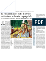 La Modernità Del Mito Di Orfeo, Di Pietro Citati - Corriere Della Sera 29.03.2013