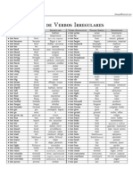 Lista de Verbos Irregulares