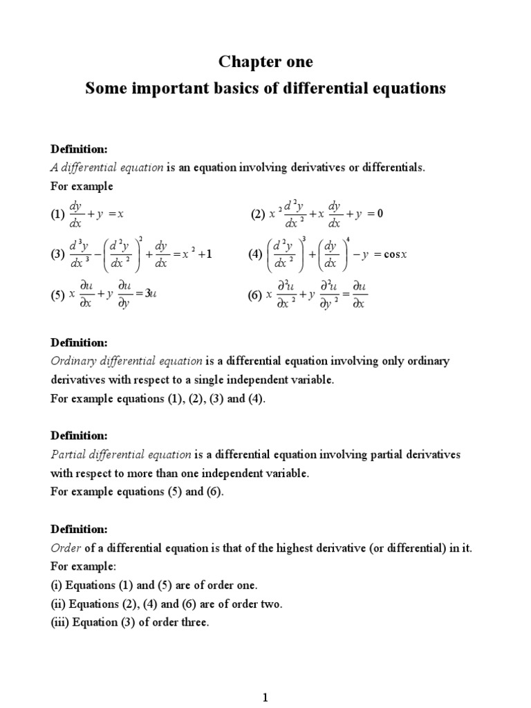 4.2: Basics Of Differential Equations – VSMSP