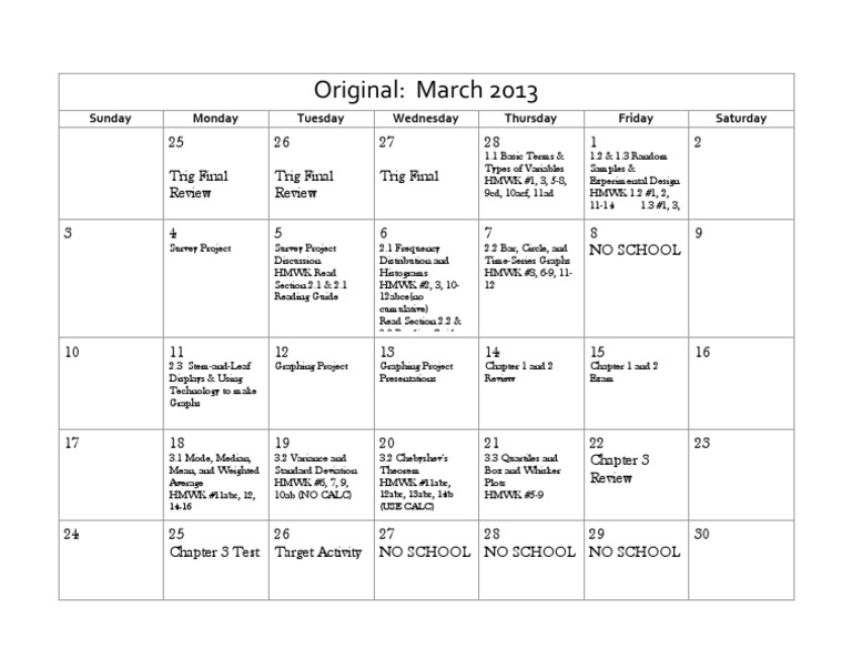 Stat Calendar PDF