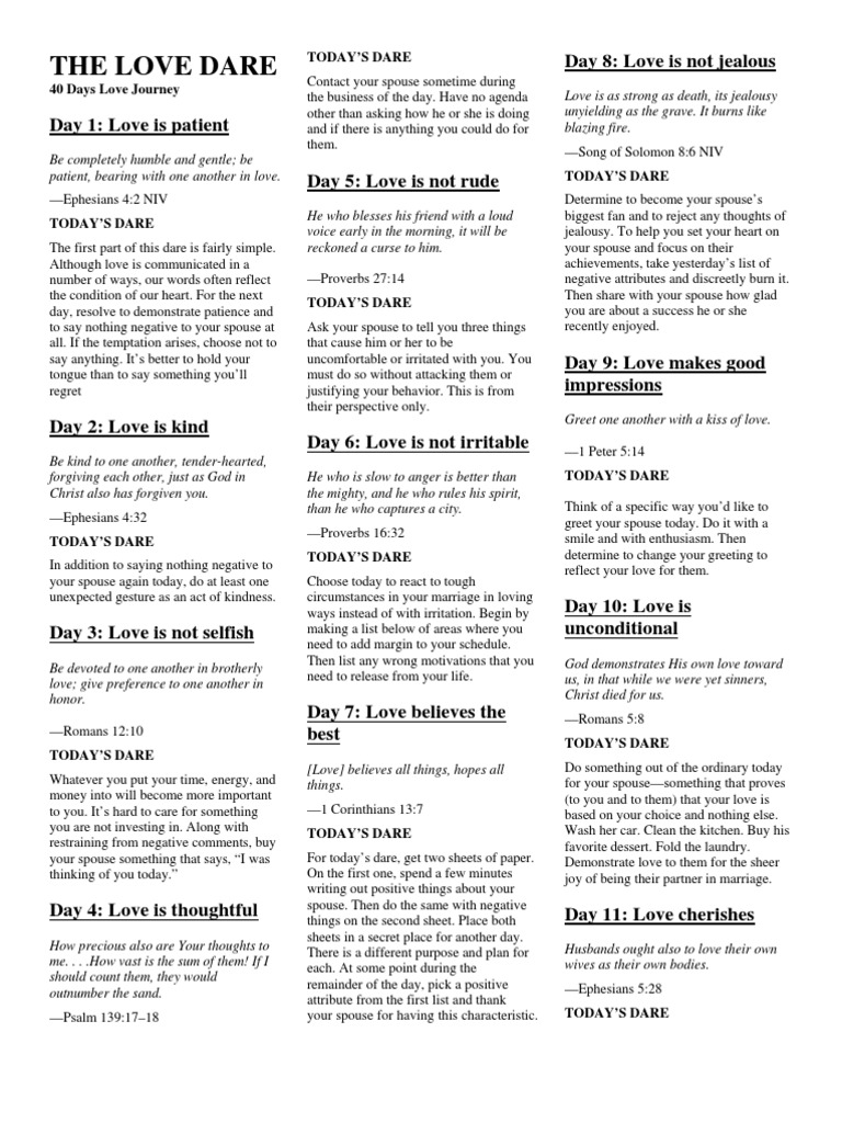 the love dare | pdf | self-improvement | religion & spirituality