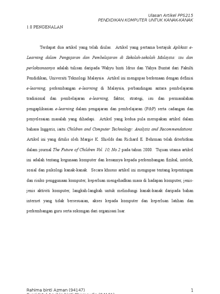 2 Ulasan Artikel Pps215 Pdf