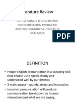 Literature Review: Use of Songs To Overcome Pronunciation Problems Among Primary Students in Malaysia