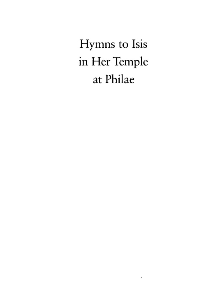 Hymns To Auset In Her Temple At Philae Isis Osiris - 