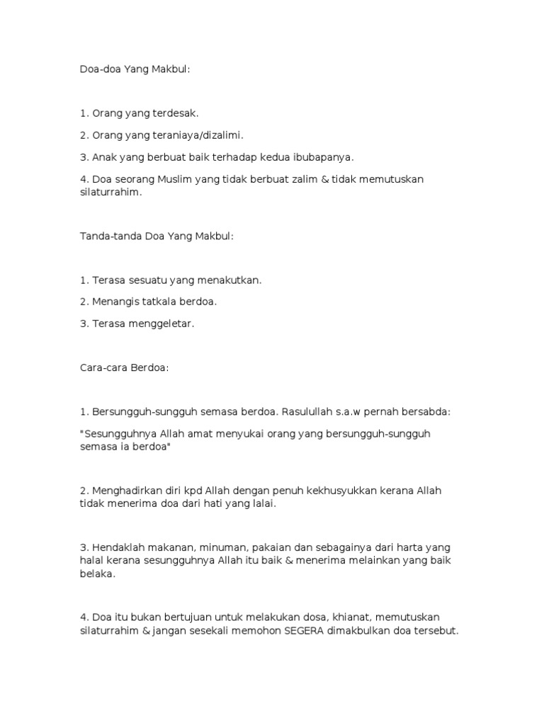 Doa Dan Cara Berdoa Pdf
