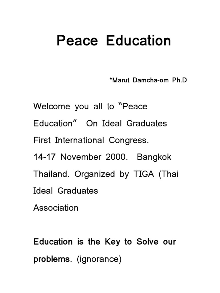 Peace Education | PDF