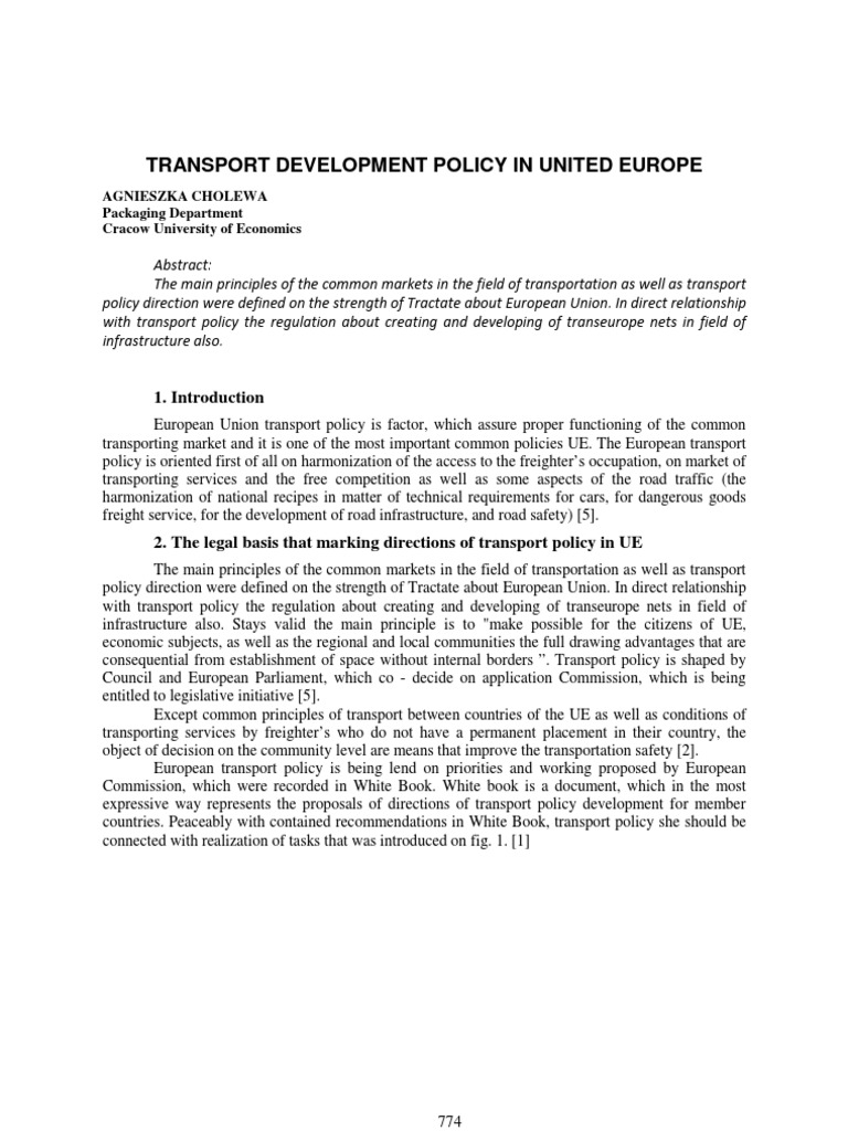 EU Transport Development Policy Overview | PDF | Business