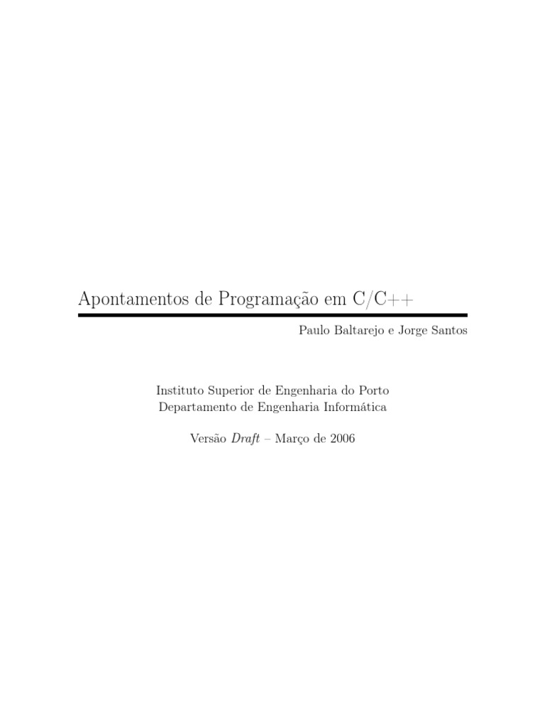 Programação em C/C++: Guia Completo | PDF | C (linguagem de programação ...