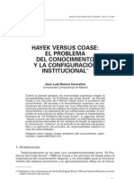 Hayek Versus Coase: El Problema Del Conocimiento Y La Configuración Institucional