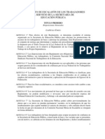 Reglamento de Escalafon de Los Trabajadores Al Servicio de La Secretaria de Educacion Publica