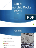 Lab 8: Metamorphic Rocks: Pelites