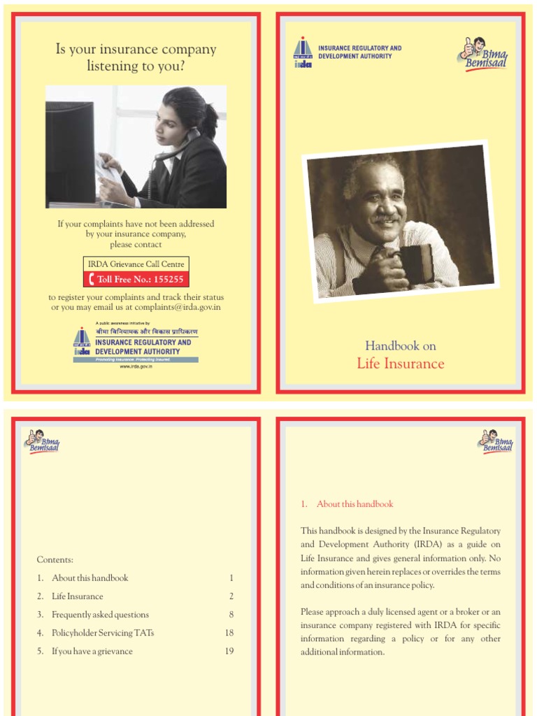 IRDA Life Insurance Handbook Guide | PDF | Finance & Money Management ...