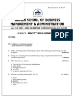Subject: Advertising Management: An Iso 9001: 2008 Certified International B-School