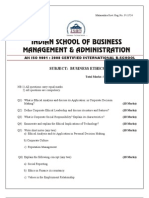 Subject: Business Ethics: An Iso 9001: 2008 Certified International B-School