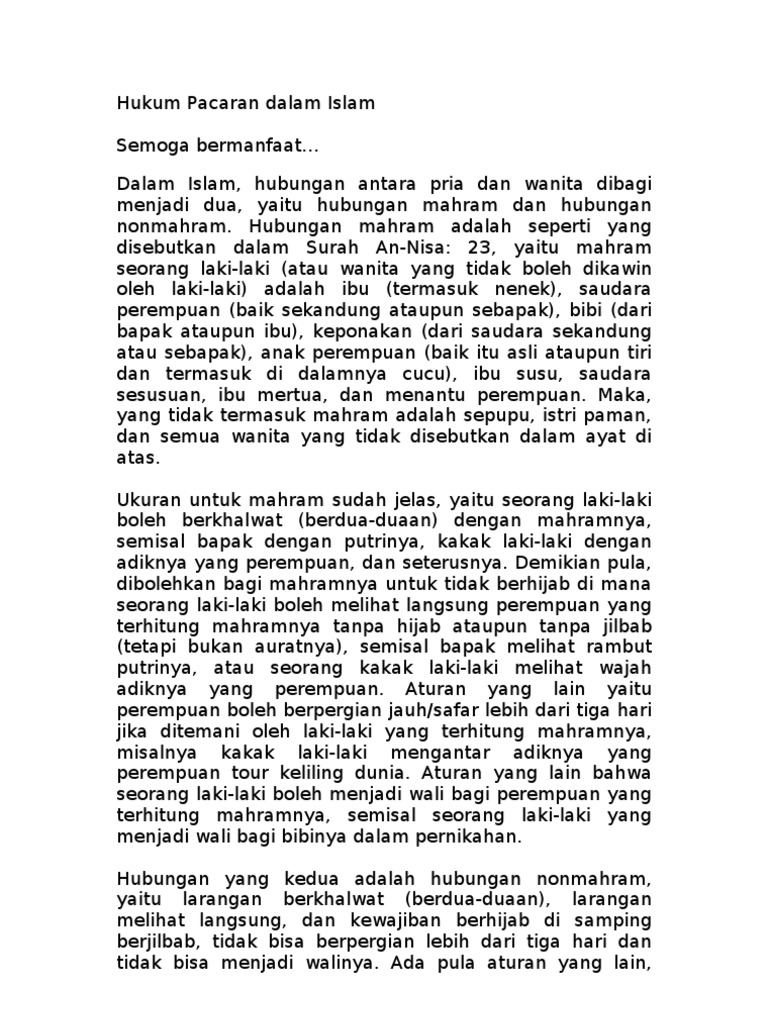 Hukum Pacaran Dalam Islam | PDF