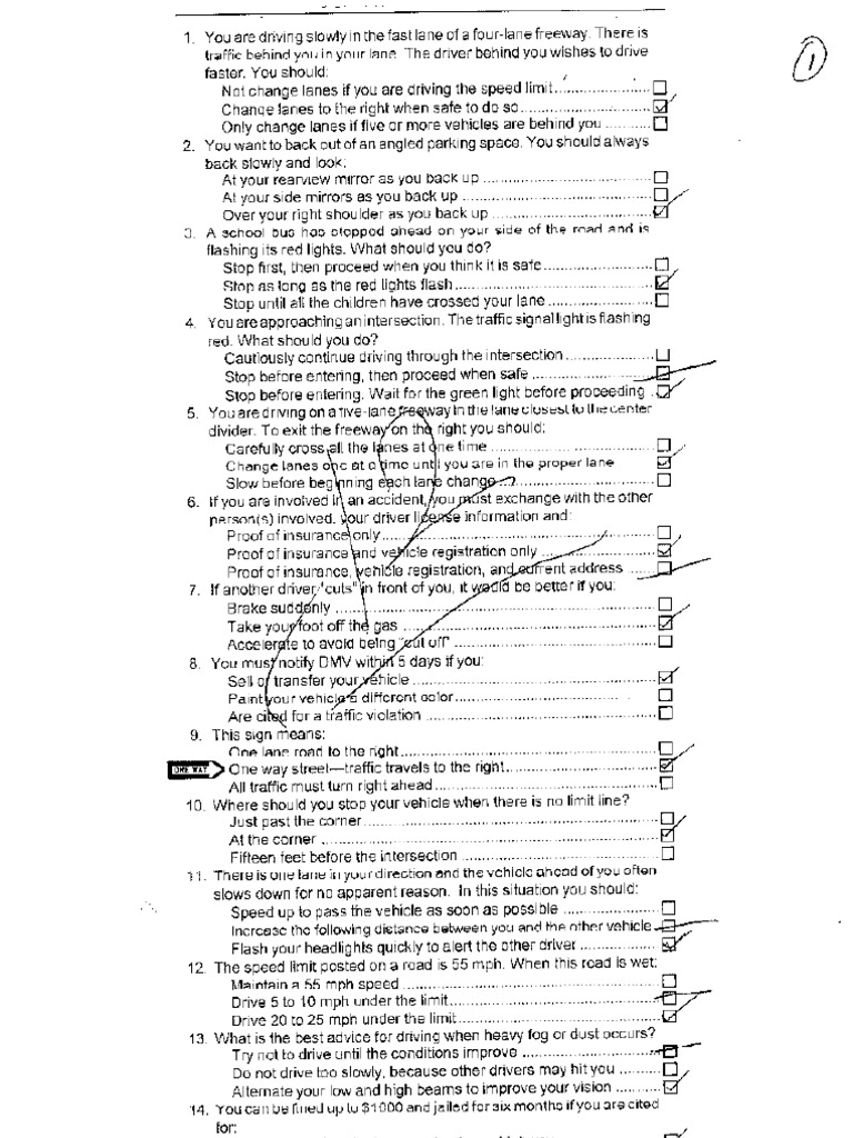 CA DMV Test Sample 2