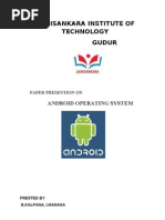 Audisankara Institute of Technology Gudur: Android Operating System