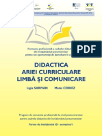 Didactica Ariei Curriculare Limba Si Comunicare