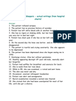 Chart Bloopers: Hospital Chart Bloopers - Actual Writings From Hospital Charts!