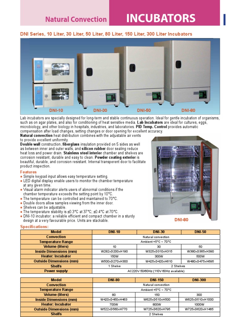 Incubators Catalog PDF Carbon Dioxide Humidity