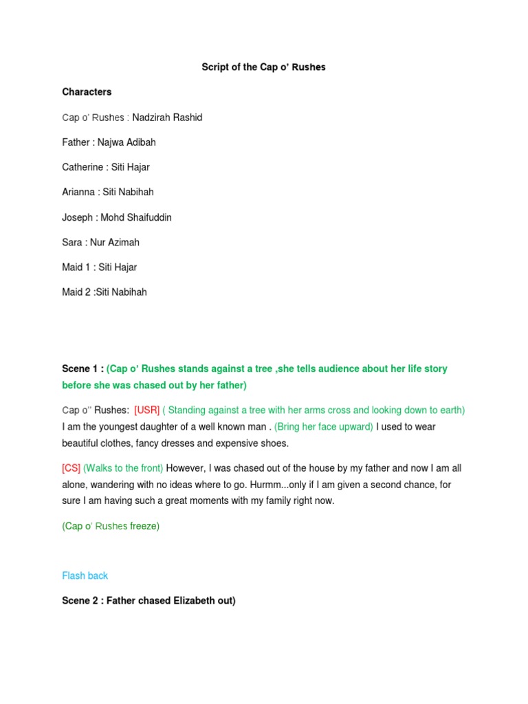 A Tale of Redemption: The Story of Cap o' Rushes | PDF