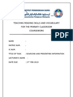 Teaching Reading Skills and Vocabulary For The Primary Classroom Coursework