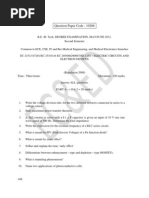 Electric Circuits &electronics Device Question Paper