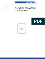 CV Template For AIESEC Volunteer