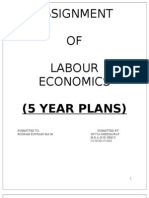 Assignment OF Labour Economics: (5 Year Plans)
